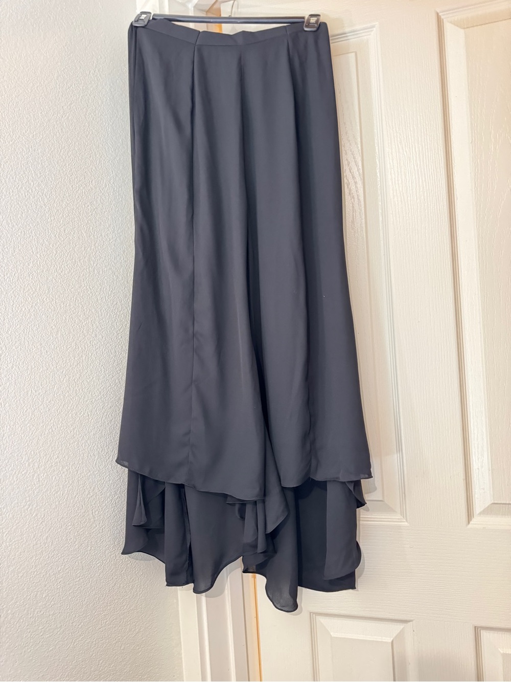Womens Black Layered Chiffon pants